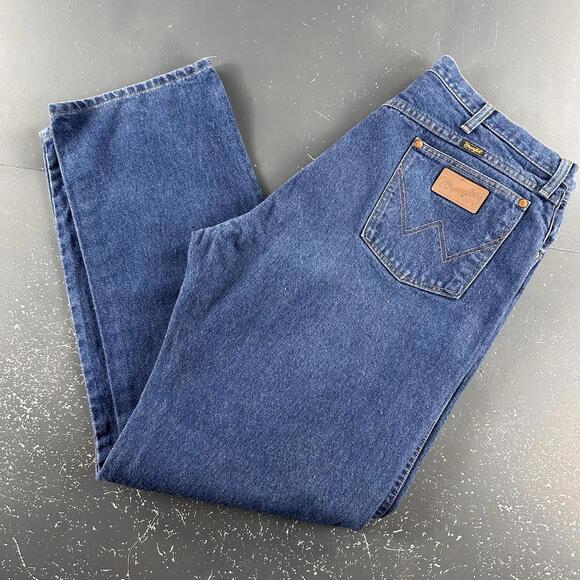 Wrangler Other - VTG Wrangler Jeans Mens 38x32 Blue Dark Wash All Cotton 13MWZ Made in USA